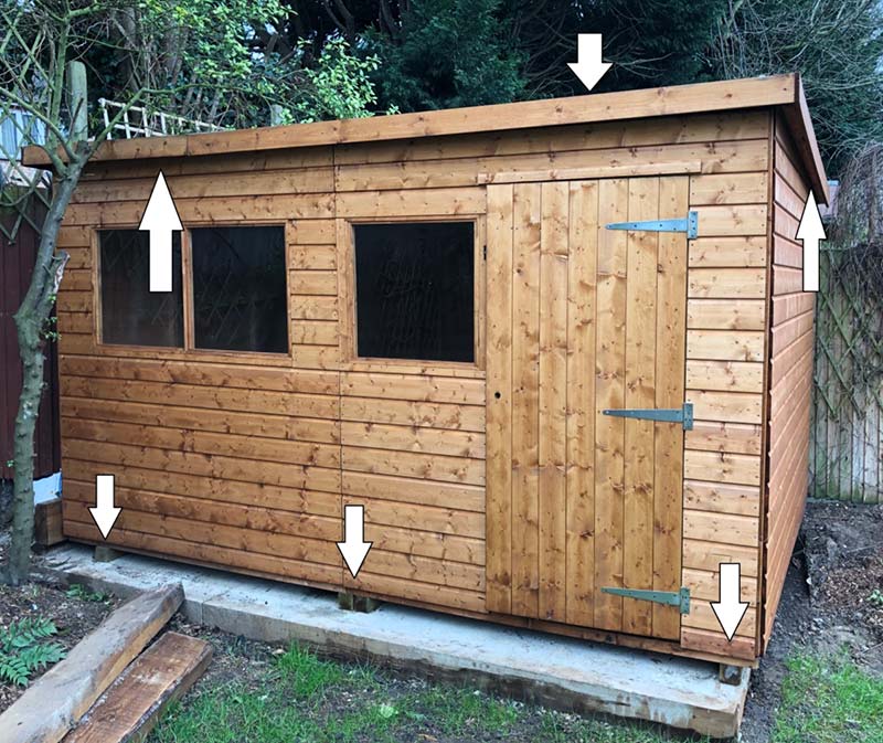 large wooden shed